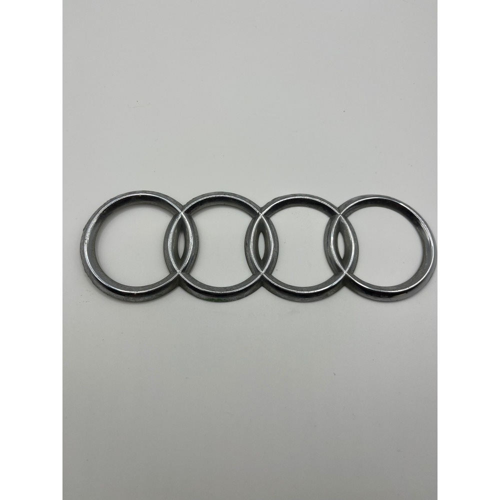 Audi Emblem Front Grille Trunk Badge Chrome Rings Logo Silver Used Replacement
